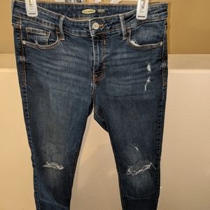 Old Navy Junior's Rockstar Super Skinny Distressed Jeans Size 10